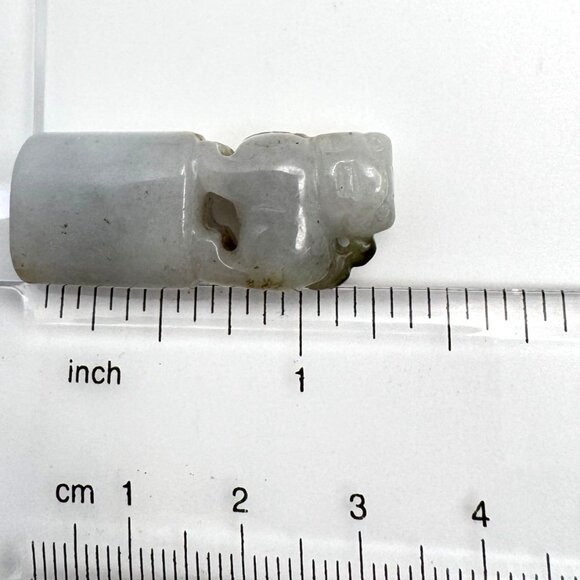 Jade Stone Seal Chop Carving of a Chinese Mythical Beast Foo Dog Vintage #6 - Picture 2 of 10